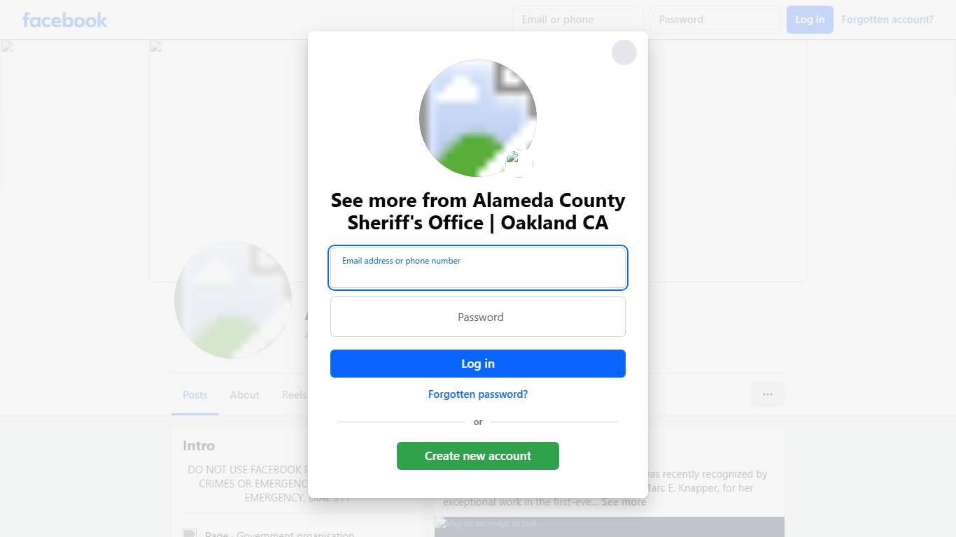 Alameda County Sheriff's Office Oakland CA Facebook